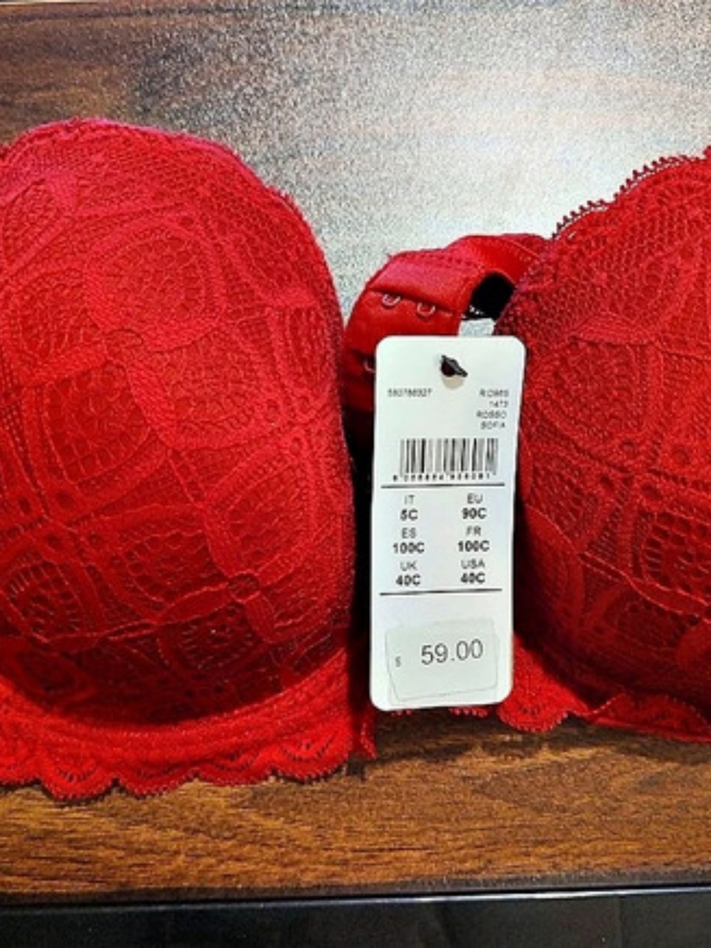 Intimissimi Sofia Balconette Bra Red 36C